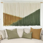 Flber Macrame Wall Hanging Large Yarn Wall Art 57" W x 31" L Modern Bohemian Home Décor for Living Room or Bedroom