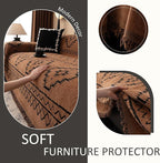 VClife Bohemian Sofa Covers Chenille Couch Cover for Sectional Couch, Soft Non Slip Couch Covers for 2 Cushion Sofa Breathable Sofa Furniture Protector Slip Cover for Couch, Pumpkin, 71"X118"