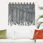 Youngeast Macrame Wall Hanging Woven Tapestry Bedroom Curtain Leaf Shape Living Room Curtains Wall Decor