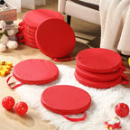 Suzile 12 Pcs 12'' Floor Cushions for Classroom Flexible Floor Seating with Handles Classroom Carpet Cushions for Kids Toddlers Daycare Preschool Furniture(Red,Round)