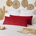 Kevin Textile Valentines 14x36 Inch Long Lumbar 1 Pack Boho Decorative Throw Pillow Cover Soft Striped Corduroy Rectangle Cushion Case Farmhouse Color Accent for Living Room Couch Sofa Bed, Red