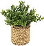 Northlight Milan Leaf Artificial Mini Bush in Rattan Basket - 7"