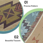 Hopstar Aztec Throw Blanket Navajo Indian Blankets and Throws Boho Western Decor Couch Cover Blanket for Bed Sofa Living Room Beach Travel 51"x63"(Sucre Coffee)