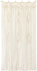IOWER Macrame Curtain Long Cotton Window Panel Boho Curtains for Bedroom Wedding Backdrop Room Divider Doorway Closet Apartment 35''W x 70''L