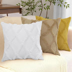 decorUhome Spring Euro Sham Throw Pillow Covers 24x24 Inch Set of 2, Soft Plush Faux Fur Wool Khaki Accent Couch Pillow Covers for Modern Farmhouse Bed Sofa Living Room