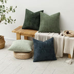 MIULEE Pack of 4 Couch Throw Pillow Covers 20x20 Inch Green Forest Soft Decorative Chenille Pillow Covers Farmhouse Accent Cushion Covers for Boho Home Decor Spring Sofa Bedroom Living Room