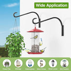 12 Inch 2 Pack Plant Hangers for Indoor/Outdoor Wall Mount - Heavy Duty Hanging Plant Holder & Bird Feeder Hooks, Decorative Black Metal Wall Hangers for Plants, Flower Baskets