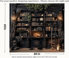 TUGCAY Vintage Bookshelf Tapestry, Medieval Gothic Bookcase Tapestry Spooky Library Tapestries Book Skull Backdrop for Bedroom Living Room Dorm Office Wall Decor 80’’ x 60’’