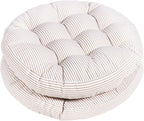 Tiita Striped Seat Cushion 2 Pack Beige Round Floor Pillows 22"x22" Chair Pad Cushions for Indoor/Outdoor Hanging Swing Chair Window Pads, Beige
