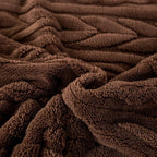 YUSOKI Sherpa Large Throw Blanket Single Layer,Light Weight(1.7lb),370GMS-3D Stylish Design for Gift Home Decor (Brown,50"x65")