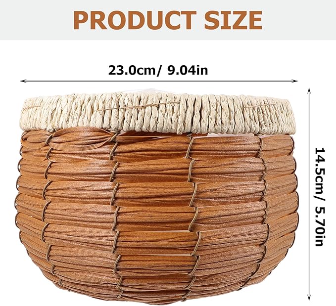 GANAZONO Indoor Flower Pots Woven Flower Basket Rattan Straw Weaving Basket Plant Pots Cover Plant Pot Container Farmhouse Planter Seagrass Planter L
