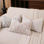 Boho Lumbar Pillow Cover 12x20 Inch Pack of 1 Farmhouse Rectangle Decorative Couch Throw Pillow Cover Brown Green Chenille Tufted Striped Pillowcase for Living Room Sofa Bed