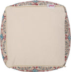 GDFStudio Boho Handmade Fabric Cube Pouf Ottoman Foot Stool - Bean Bag Floor Chair - Foot Rest Couch for Living Room Bedroom,Multicolored,16"" x 16"" x 16"", 313834N