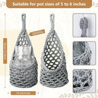 Macrame Wall Plant Hanger, Hanging Planter Basket Holder, Wall Planters for Indoor Plants, for Up to 6 Inch Pot (Grey, 6-Inch)