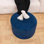 Plush Multi-Functional Ottoman Pouf – Ergonomic Ottoman Foot Rest with Space-Saving Design, Perfect Under Desks, Couches & Sofas (Navy Blue)