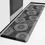 LuxStep Kitchen Mat Waterproof Kitchen Rugs for Floor Cushioned Anti-Fatigue Mat Non-Slip Standing Desk Mat Comfort Floor Mats for House Sink Office 17.3" x 60" Black