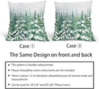 Kawani Green Pine Tree Pillow Covers 24X24 Inch Winter Forest Snowflake Decorative Pillow Cases Set of 2 Christmas Holiday Throw Pillows for Cushion Sofa Couch Outdoor