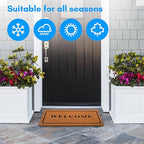 PLUS Haven Coco Coir Door Mat with Heavy Duty Backing, Welcome Doormat, 17.5”x30” Size, Easy to Clean Entry Mat, Beautiful Color and Sizing for Outdoor and Indoor uses, Home Décor