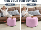 Pouf Ottoman Foot Stools Ottoman with Foam Small Corduroy Ottomans for Living Room Ottomans Pouf 20x15 Floor Poufs Foot Rest for Office Chair Pink Foot Stool Small