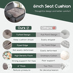 HIGOGOGO Tufted Corduroy Recliner Seat Cushion for Elderly, 20x20x6 Inch Extra Large Square Seat Cushion for Recliner Chair, Floor Pillow, Office Chair, Car, No Pressure on Thighs, Grey