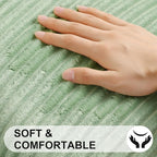 Simmore Decorative Spring Throw Pillow Covers 20x20 Set of 2, Soft Natural Plush Flannel Double-Sided Fluffy Couch Pillow Covers for Sofa Living Room, Sage Green