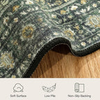 Lofus 4x6 Area Rug for Entryway, Green Non Slip Area Rugs for Kitchen, Washablee Soft Rugs for Bedroom, Living Room, Tool Room Nursery Kids Room Decor