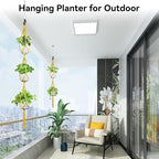 USLAI Macrame Plant Hanger Indoor Outdoor, Up to 4-15 inch Pot, Heavy 20lb Planters, Extra Long Strong Hanging Planter Basket Holder, Boho Home Decor, 49+72 Inch, Yellow (POTS NOT Included)