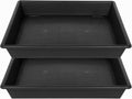 Square Plant Saucer 20 Inch 2 Pack 16 18 20 Extra Large Plant Trays for Pots Heavy Duty Plastic Plant Saucers for Indoors Outdoors, Flower Pot No Holes Plant Drip Trays