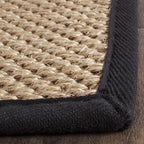SAFAVIEH Natural Fiber Collection Runner Rug - 2'6" x 8', Maize & Black, Sisal, Woven Design with Border (NF141A)