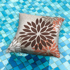 DFXSZ Brown Red Orange Pillow Covers 20x20 Inch Set of 2 Flower Throw Pillows Outdoor Waterproof Decor for Living Room Couch Patio Funiture Garden Modern Floral Polyester Pillow Covers 002A20