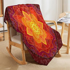 Red Mandala Throw Blanket Bright Circular Ethnic Pattern Native Indian Ornament Blanket for Sofa Bed Couch Chair Or Dorm 30"x40"
