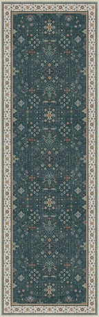 Dark Green Washable Kitchen Runner Rug, 2'6"x8' Wide & Long Non-Slip Rubber Backing Runner for Hallways, Stain Resistant Rugs for Entryway