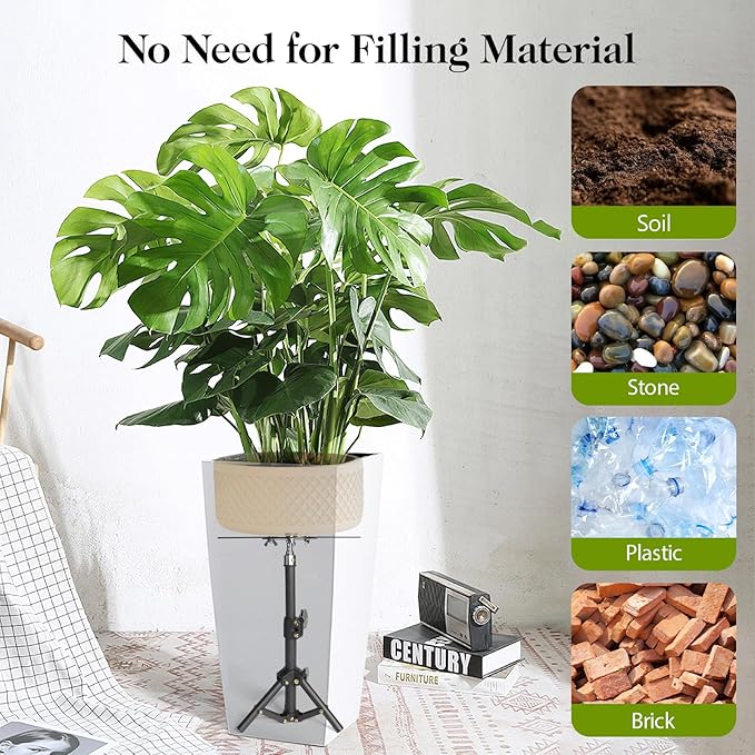 AZEAM Adjustable Plant Risers for Inside Pots, 2 PCS Planter Inserts Fillers 13"- 24" Raise for Large Flower Pots, Height Planter Lifter Stand with 4"-12" Top Support for Outdoor Indoor Plants