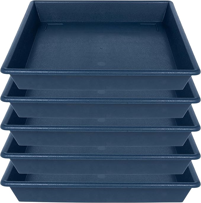 Square Plant Saucer 12 Inch 5 Pack, Plant Stand Plant Trays for Pots Heavy Duty Plastic Plant Saucers for Indoors Outdoors, Flower Pot No Holes Plant Lover Gardening Gifts