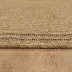 Easy Jute Rugs 4x6 Bordered Natural Color Living Room Indoor Outdoor Area Rug for Patio and Kitchen Rug High Traffic Washable Easy to Clean Solid Boho Woven Design Outside Carpet (4 x 6)