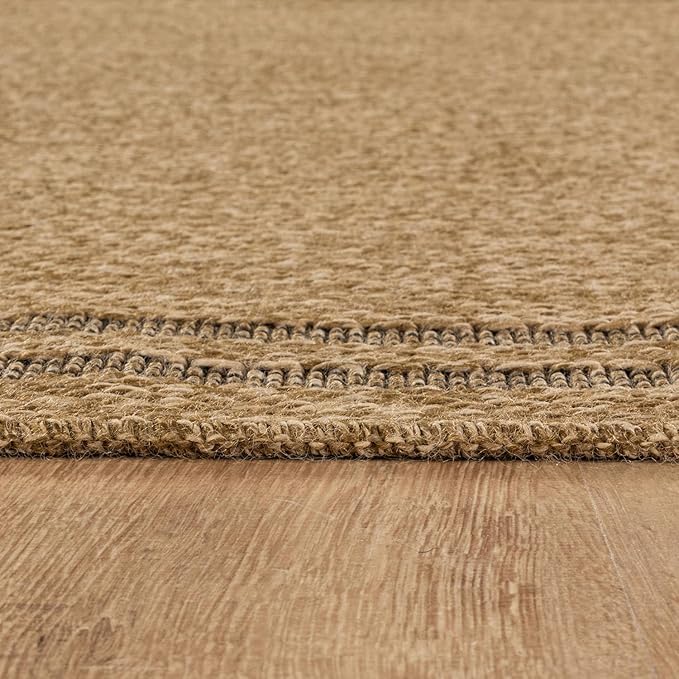 Easy Jute Rugs 2x3 Bordered Natural Color Living Room Indoor Outdoor Door Mat for Patio and Kitchen Rug High Traffic Washable Easy to Clean Solid Boho Woven Design Outside Carpet (2 x 3)