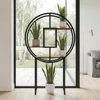 OFFICEROO Indoor Plant Stand 4ft 3in – Modern Asian Inspiration Moon Plant Stand, Circle Plant Shelf