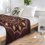 Mandala Throw Blanket Indian Hippie Bohemian Art Floral Texture Ornamental Pattern Blanket for Sofa Bed Couch Chair Or Dorm 50"x60"