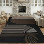 GarveeHome Modern Rainbow 8x10 Easy Jute Area Rug for Living Room -Farmhouse Indoor/Outdoor Carpet, Non-Slip & Non Shedding for Bedroom, Dining Room, Office, Backyard Patio