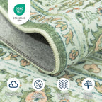 Lessymo Washable Area Rug for Living Room,8x10 Light Green Large Rugs with Non-Slip Backing,Soft Boho Carpets for Bedroom Dining Room Nursery Home Office