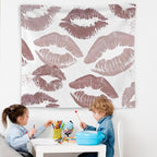 WNAGT Trendy Black and White Kiss Lips Tapestry Wall Hanging, Funky Makeup Wall Decor, Fashion Aesthetic Wall Blanket Decor for Girls Room College Dorm Makeup Room Beauty Room, 50x60 Inch