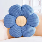 Blue Flower Decorative Throw Pillows, Cute Daisy Shaped Plush Aesthetic Pillow, Soft 19.6" Floor Seat Cushion
