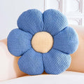 Blue Flower Decorative Throw Pillows, Cute Daisy Shaped Plush Aesthetic Pillow, Soft 14.9" Floor Seat Cushion