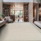 Easy Jute Rugs 9x12 Bordered Bone Color Living Room Indoor Outdoor Area Rug for Patio and Kitchen Rug High Traffic Washable Easy to Clean Solid Boho Woven Design Outside Carpet (9 x 12)