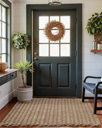 DEXI Jute Door Mat for Front Entryway, 35x59 Braided Woven Doormat Outside Entrance, Dirt Trapper Natural Fiber Entry Mats for Patio, Brown