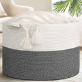 Goodpick 115L Extra Large Blanket Basket, Soft Cotton Rope Storage Basket for Organizing, Home Decor, Toys, Toy Storage Organizer for Living Room & Nursery, Grey