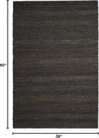 SAFAVIEH Area Rug 3x5 - Natural Fiber Collection - Charcoal, Handmade Jute, Braided Woven Design, Ideal for Entryway, Living Room, Bedroom (NF212C)