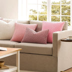 Kevin Textile Valentines 14x36 Inch Long Lumbar 1 Pack Boho Decorative Throw Pillow Cover Soft Striped Corduroy Rectangle Cushion Case Farmhouse Accent for Living Room Couch Sofa Bed, Pink