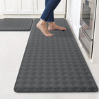 Kitchen Mats, 2PCS Kitchen Rugs, Cushioned Anti Fatigue Kitchen Mats for Floor, Non-Slip Standing Desk Mat, Waterproof Kitchen Rug Set for Kitchen Floor Office,17.3"×30"+17.3"×59" Grey