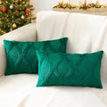decorUhome Spring Throw Pillow Covers 12x20 Inch Set of 2, Soft Plush Faux Fur Wool Lumbar Green Accent Couch Pillow Covers for Modern Farmhouse Bed Sofa Living Room